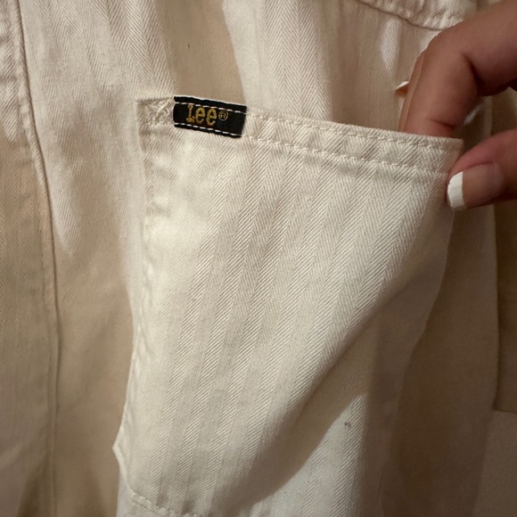 🍷Lee white denim log sleeve jumpsuit size large - Picture 5 of 8